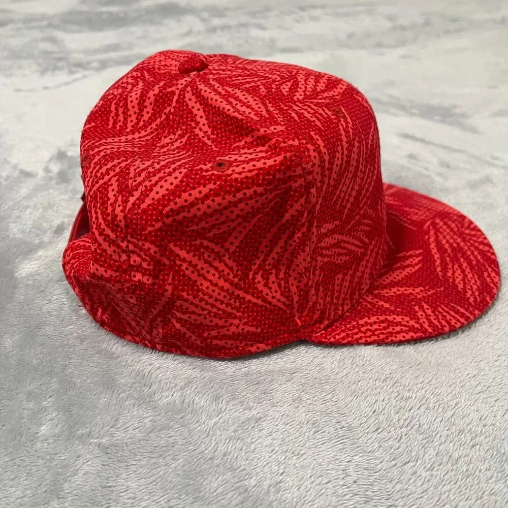 Nike Hat‎ Cap Red Youth Snapback True Tropical Storm Palm Leafs Print Flat Brim